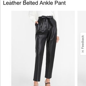Faux leather paper bag pants